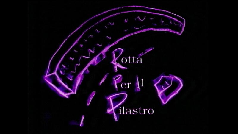 Immagine con scritta Rotta Per il Pilastro di colore viola e bianco